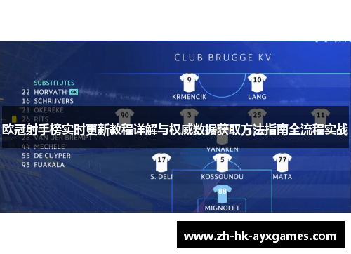 欧冠射手榜实时更新教程详解与权威数据获取方法指南全流程实战