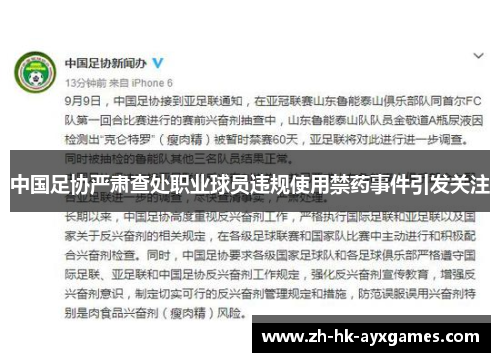 中国足协严肃查处职业球员违规使用禁药事件引发关注