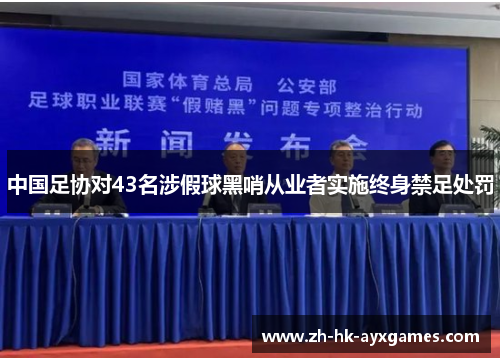 中国足协对43名涉假球黑哨从业者实施终身禁足处罚